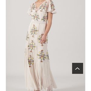 NWT ASOS Frock & Frill sheer full length embroidered dress